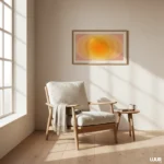 Orange Wall Art Sunset Print, Retro 70s Abstract Poster, Warm Minimalist Decor, Modern Boho Gallery Wall Art