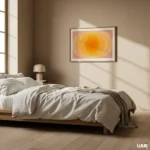 Orange Wall Art Sunset Print, Retro 70s Abstract Poster, Warm Minimalist Decor, Modern Boho Gallery Wall Art