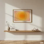 Orange Wall Art Sunset Print, Retro 70s Abstract Poster, Warm Minimalist Decor, Modern Boho Gallery Wall Art