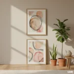 Abstract Wall Art Set of 2, Neutral Blush Printable, Modern Minimalist Wall Decor, Boho Gallery Wall Art Set, Set of 2 Prints, Abstract Art