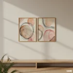 Abstract Wall Art Set of 2, Neutral Blush Printable, Modern Minimalist Wall Decor, Boho Gallery Wall Art Set, Set of 2 Prints, Abstract Art